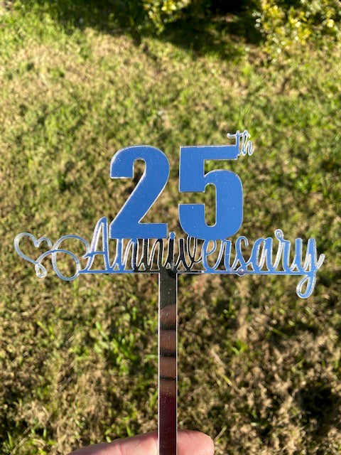 Acrylic cake topper - 25th anniversary