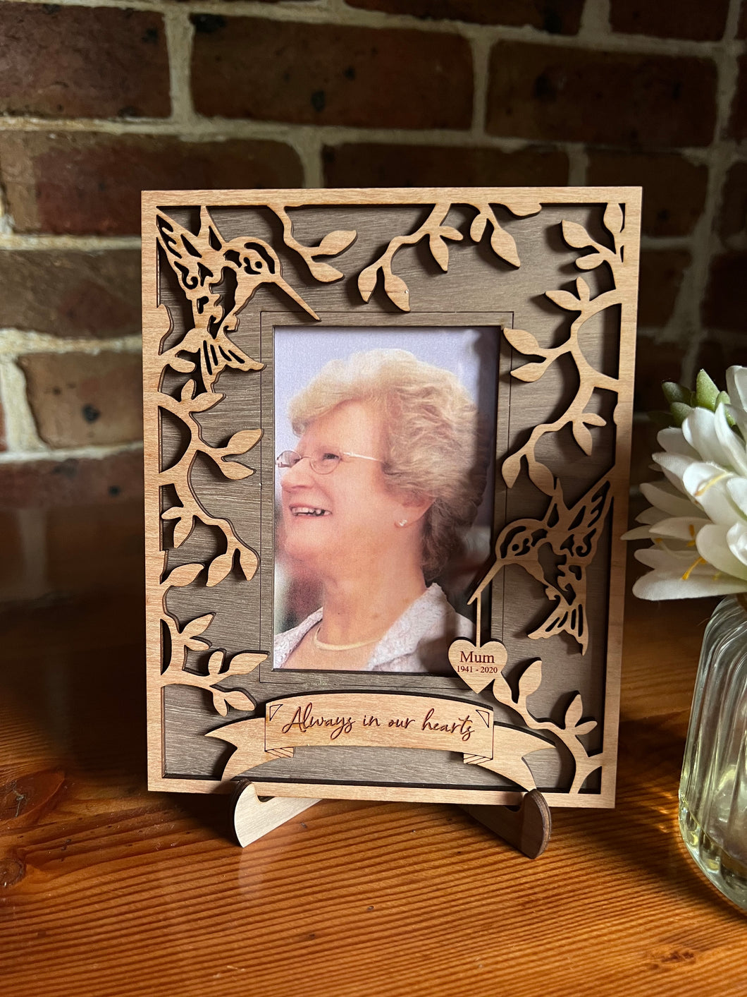 Hummingbird memorial frame