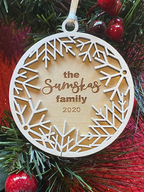 Snowflake personalised ornament