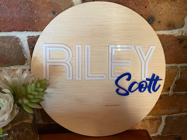 Personalised bamboo name sign